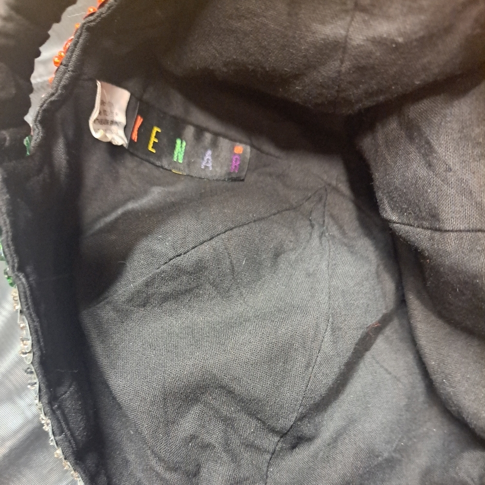 Multi Colored Allover Sequined hat Geometric Stai… - image 4